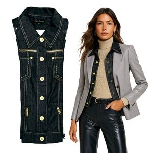 Denim Dickey Compatible with VERONICA BEARD Blazer Jacket Accessory Sz 00-14